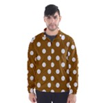 Polka Dots - White on Golden Brown Wind Breaker (Men)