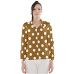 Polka Dots - White on Golden Brown Wind Breaker (Women)