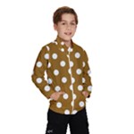 Polka Dots - White on Golden Brown Wind Breaker (Kids)