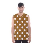 Polka Dots - White on Golden Brown Men s Basketball Tank Top