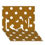 Polka Dots - White on Golden Brown I Love You 3D Greeting Card (7x5)