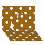 Polka Dots - White on Golden Brown Apple 3D Greeting Card (7x5)