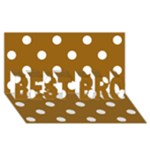 Polka Dots - White on Golden Brown BEST BRO 3D Greeting Card (8x4)