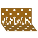 Polka Dots - White on Golden Brown #1 DAD 3D Greeting Card (8x4)