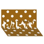 Polka Dots - White on Golden Brown PARTY 3D Greeting Card (8x4)