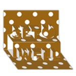 Polka Dots - White on Golden Brown Get Well 3D Greeting Card (7x5)
