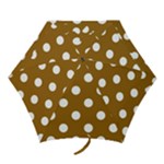 Polka Dots - White on Golden Brown Mini Umbrella