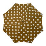 Polka Dots - White on Golden Brown Golf Umbrella