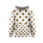 Polka Dots - Golden Brown on White Kid s Pullover Hoodie