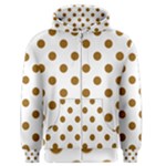 Polka Dots - Golden Brown on White Men s Zipper Hoodie