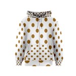 Polka Dots - Golden Brown on White Kid s Zipper Hoodie