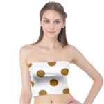 Polka Dots - Golden Brown on White Tube Top