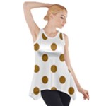 Polka Dots - Golden Brown on White Side Drop Tank Tunic