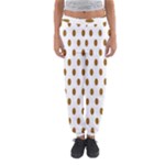 Polka Dots - Golden Brown on White Women s Jogger Sweatpants