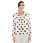 Polka Dots - Golden Brown on White Wind Breaker (Women)