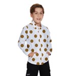 Polka Dots - Golden Brown on White Wind Breaker (Kids)