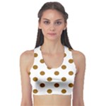 Polka Dots - Golden Brown on White Women s Sports Bra