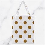 Polka Dots - Golden Brown on White Classic Tote Bag