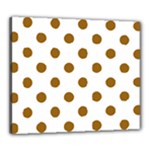 Polka Dots - Golden Brown on White Canvas 24  x 20  (Stretched)