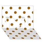 Polka Dots - Golden Brown on White I Love You 3D Greeting Card (7x5)