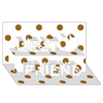 Polka Dots - Golden Brown on White Best Friends 3D Greeting Card (8x4)