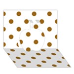 Polka Dots - Golden Brown on White Apple 3D Greeting Card (7x5)