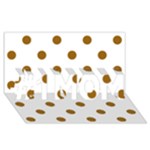 Polka Dots - Golden Brown on White #1 MOM 3D Greeting Cards (8x4)