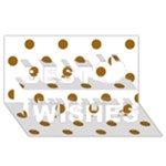Polka Dots - Golden Brown on White Best Wish 3D Greeting Card (8x4)