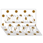 Polka Dots - Golden Brown on White Congrats Graduate 3D Greeting Card (8x4)