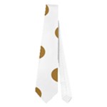 Polka Dots - Golden Brown on White Necktie (One Side)