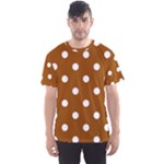 Polka Dots - White on Brown Men s Sport Mesh Tee