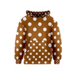 Polka Dots - White on Brown Kid s Pullover Hoodie