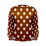 Polka Dots - White on Brown Women s Sweatshirt