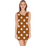Polka Dots - White on Brown Bodycon Dress