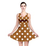 Polka Dots - White on Brown Reversible Skater Dress
