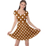 Polka Dots - White on Brown Cap Sleeve Dress