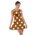 Polka Dots - White on Brown Cotton Racerback Dress