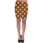 Polka Dots - White on Brown Bodycon Skirt