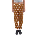 Polka Dots - White on Brown Women s Jogger Sweatpants