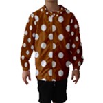 Polka Dots - White on Brown Hooded Wind Breaker (Kids)