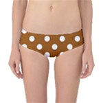 Polka Dots - White on Brown Classic Bikini Bottoms