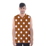 Polka Dots - White on Brown Men s Basketball Tank Top