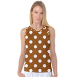 Polka Dots - White on Brown Women s Basketball Tank Top