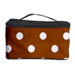 Polka Dots - White on Brown Cosmetic Storage Case