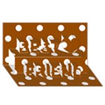 Polka Dots - White on Brown Best Friends 3D Greeting Card (8x4)