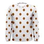 Polka Dots - Brown on White Men s Long Sleeve T-shirt