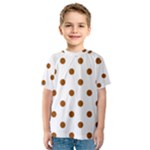 Polka Dots - Brown on White Kid s Sport Mesh Tee