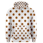 Polka Dots - Brown on White Men s Zipper Hoodie
