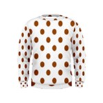 Polka Dots - Brown on White Kid s Sweatshirt
