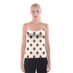 Polka Dots - Brown on White Spaghetti Strap Top